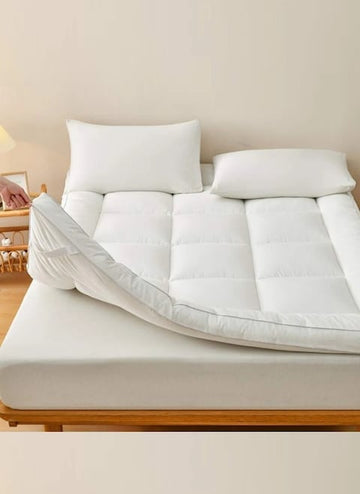 Mattress Topper Top Quality Micofiber Quilted Box Design Stiched With 4 Corner Elastic 6cm Thickness 160x200cm