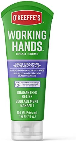 O'Keeffe's Working Hands Night Treatment Hand Cream, 7 Ounce Tube, (Pack of 2)