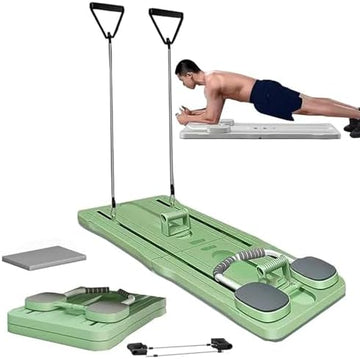 Multifunctional Portable Pilates Reformer Set Abdominal Workout Board Plank Trainer Automatic Rebound Core Workout Fitness Push Up Board Pilates Reformer Set For Abdominals (Random Color)