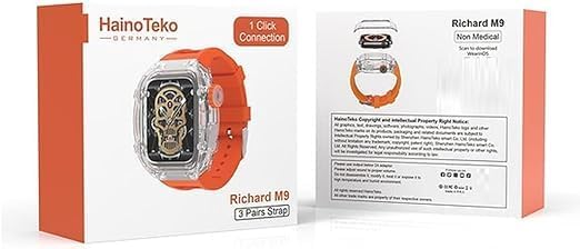 Haino Teko Germany Richard M9 Smart Watch With 3 Pair Straps and 1 Protection case For Men