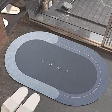 Super Absorbent Floor Mat, Super Absorbent Bath Mat Soft Carpet,Quick Drying Non-Slip Floor Mats Carpet, Easy to Clean Wash Bathroom Carpet (Oval)