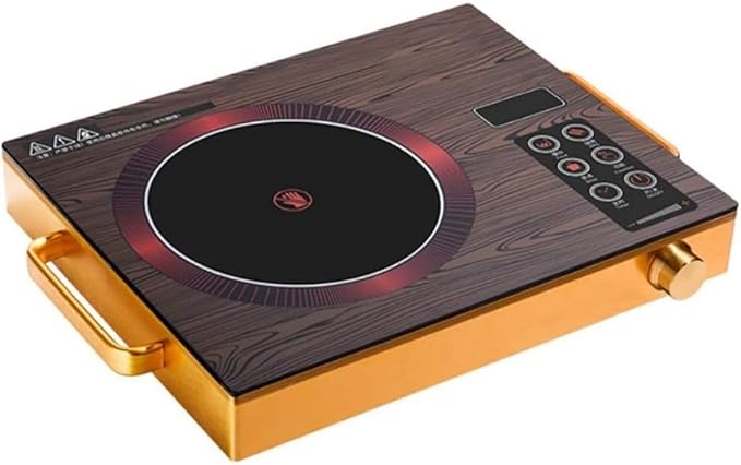 Infrared Cooker Single 2200W - Digital Display & Temperature Control, BBQ, Stir-Fry, Hot Pot Settings, Portable Lightweight Gold Aluminium Design, Child Lock Safety Feature, Fast Heating & Energy Effi