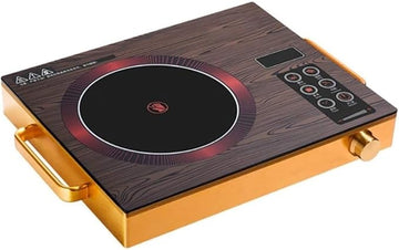 Infrared Cooker Single 2200W - Digital Display & Temperature Control, BBQ, Stir-Fry, Hot Pot Settings, Portable Lightweight Gold Aluminium Design, Child Lock Safety Feature, Fast Heating & Energy Effi