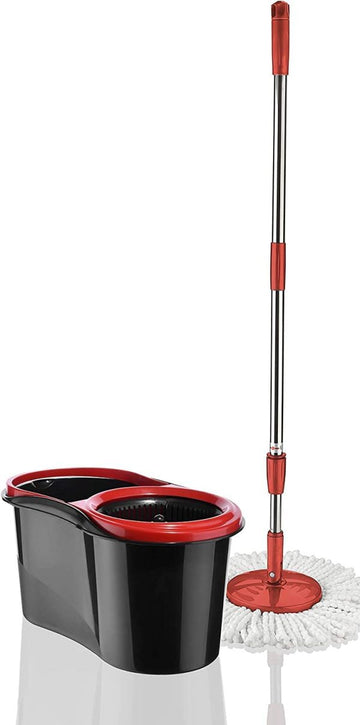 Spin Mop with Bucket, 360 Spin Mop Bucket System with 2 Mop Heads, Stainless Steel Floor Cleaning Set for Floor Cleaning System with Dual Mode 48x27x27cm