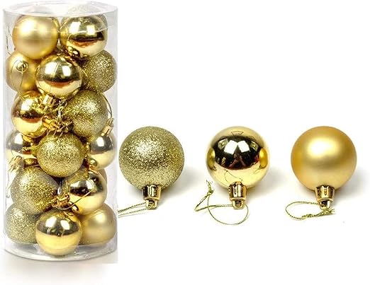 40mm Golden Christmas Tree Ball Bauble Hanging Decor 24pcs