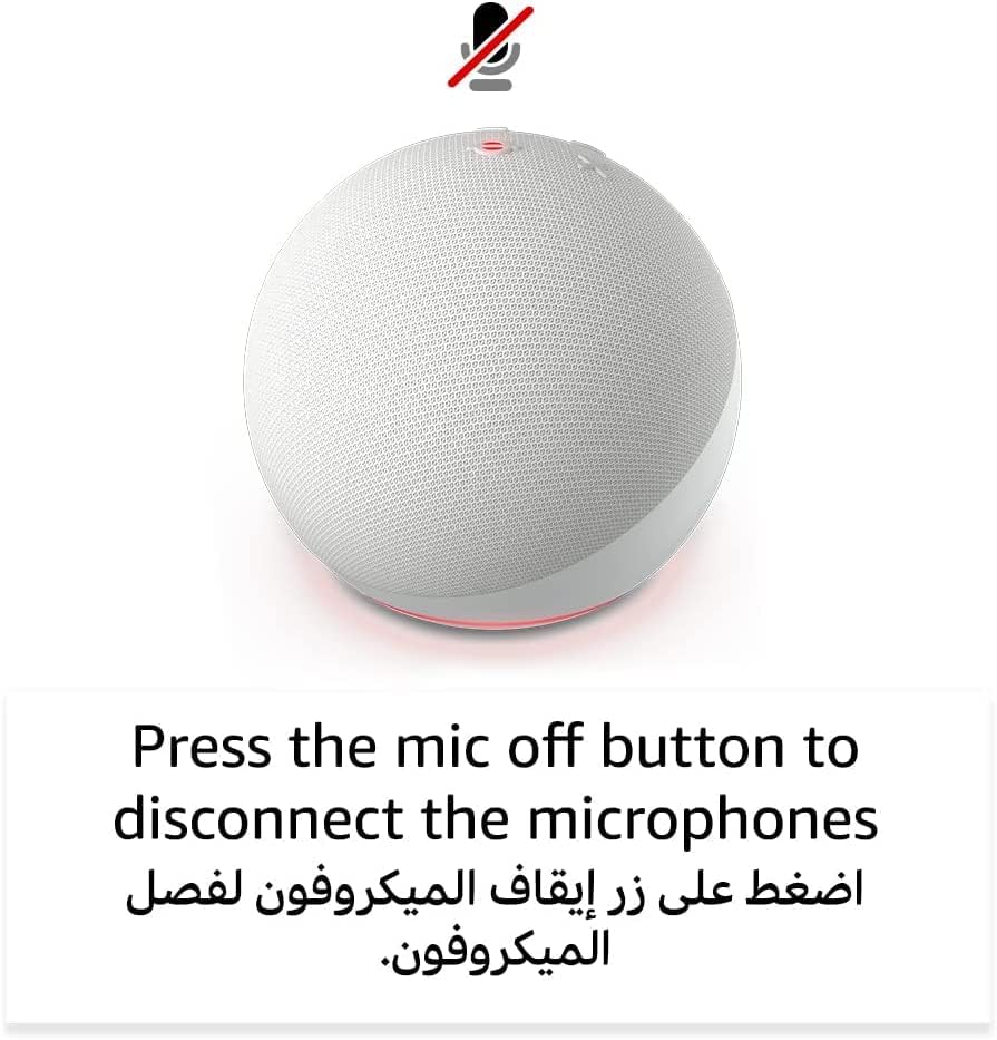 Echo Dot (5th Gen) | smart bluetooth speaker with vibrant sound and Alexa | Use your voice to control smart home devices, play music or the Quran, and more (speaks English & Khaleeji)