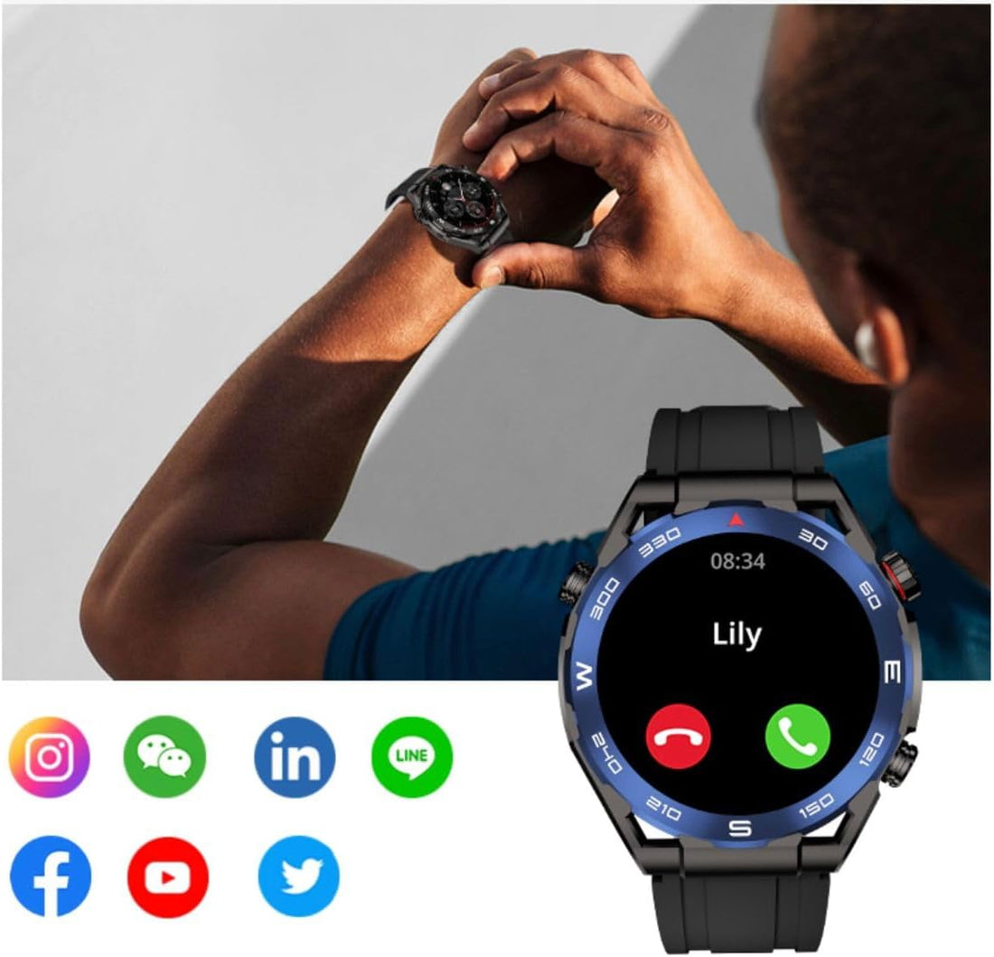 5G Round Model Android Smart watch With Dual Camera, Android OS Pre installed apps, AMOLED Display screen | Sports and fitness Tracker 4Gb Ram 64Gb Rom With SIm Slot (3 strap) (Black)