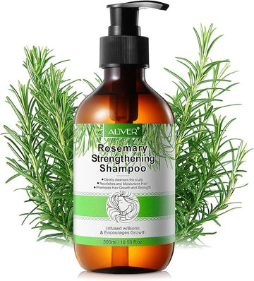 ALIVER Rosemary Shampoo for Hair Growth,Rosemary Mint Strengthening Shampoo,Shampoo for Women Hair Loss And Thinning Hair With Biotin,Smooth Nourishes Shampoo for Men Women 10 Fl Oz