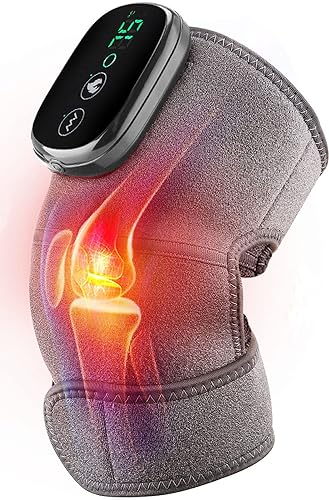 Heated Knee Massager Shoulder Heating Pads Elbow Brace 3 in 1 with Vibration, Cordless Rechargeable Heating Knee Warmers Wrap for Shoulder Elbow Knee Stress Relief