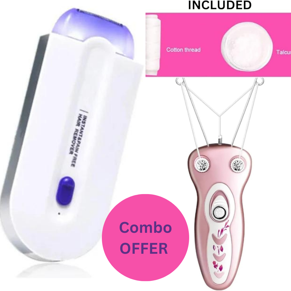 Finishing Touch Hair Epilator & Electric Cotton Thread Epilator – Facial Hair Remover for Women