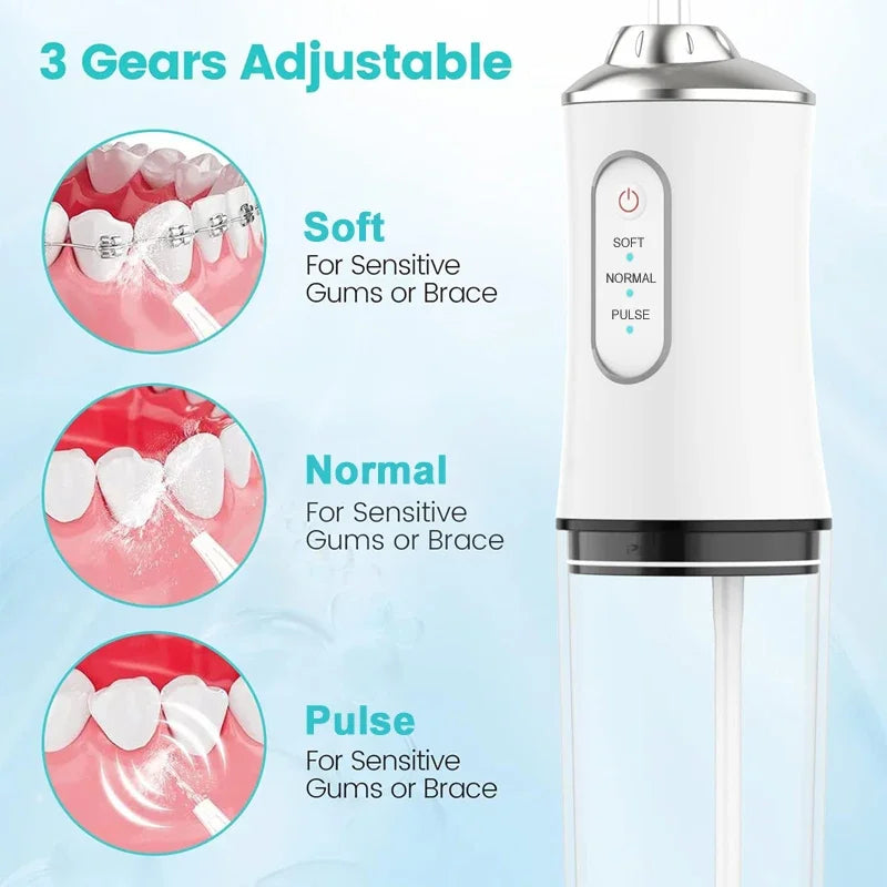 Electric Water Dental Flosser – Powerful Deep Cleaning, 3 Modes, 220ml Large Capacity