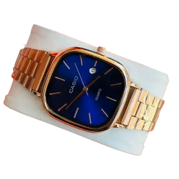 Quartz Classic Watch For Men & Women Gold and Blue - Blue dial watches