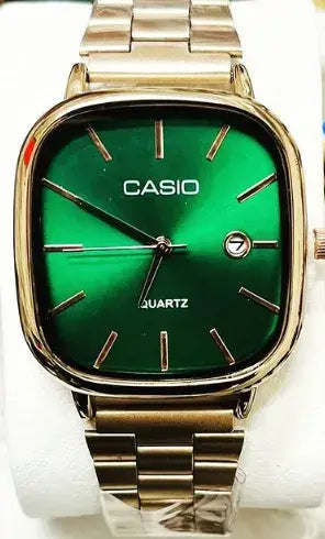 Green Watch : Quartz Classic Watch For Men & Women Green and Gold