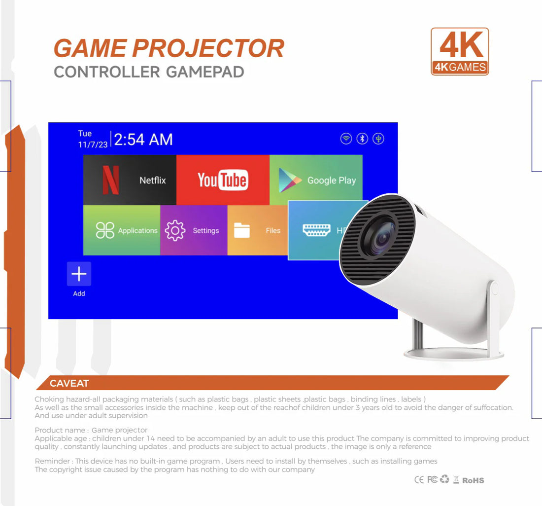 Gmae Projector 2in 1 Professional Chip with 2 joystic